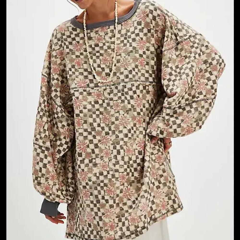 We The Free coastal printed crew sweater